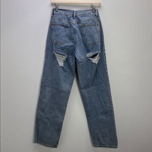 White Fox Taking A Trip Jeans Ripped Bum Mid Rise Straight Womens Small